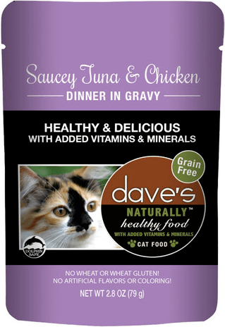 Dave's Naturally Healthy Pouch - Saucey Tuna & Chicken Dinner In Gravy